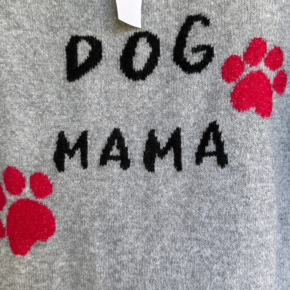 NWT Lou & Grey Dog Mom Hooded Gray Pullover Sweater Size Medium - Picture 5 of 11